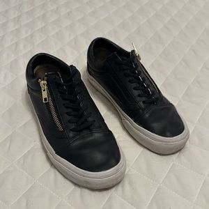 black leather vans